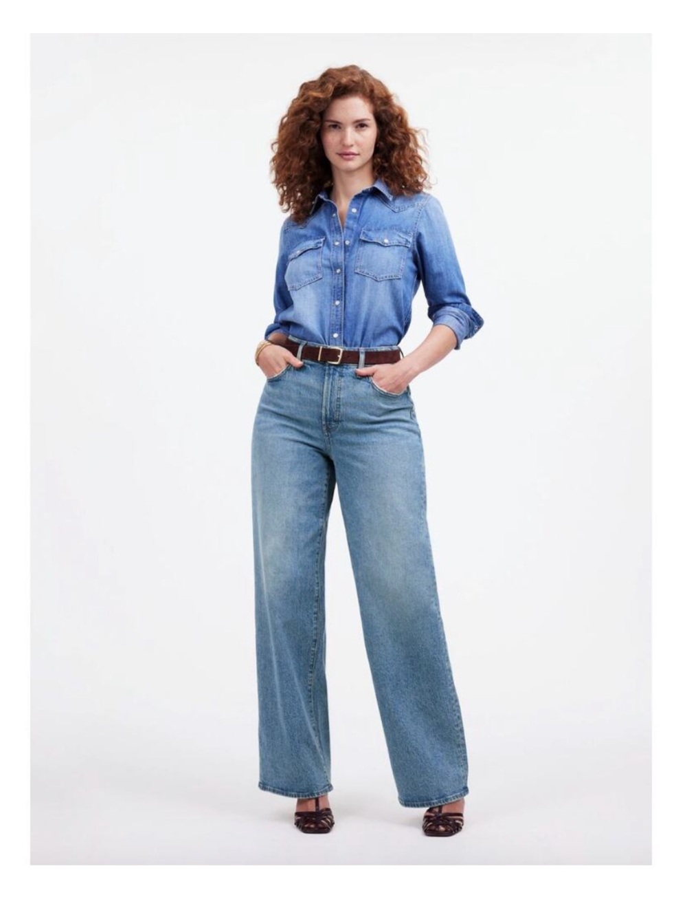 Madewell Curvy Perfect Vintage Wide Leg Jean in Enmore Wash